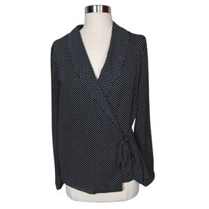 Adrianna Papell Black and White Polka Dot Top